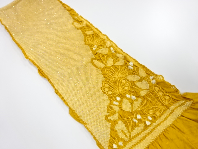 正絹　振袖用　絞り　帯揚げ